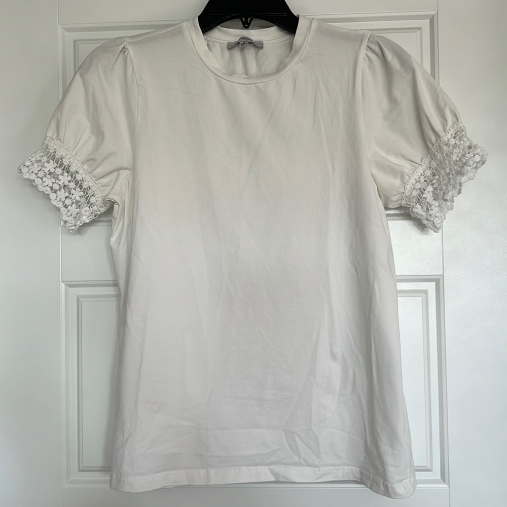 Polagram Women’s Lace Sleeve Shirt Size Small